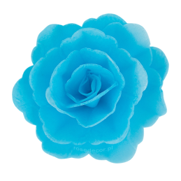 18 szt. NIEBIESKA RÓŻA CHIŃSKA ŚREDNIA 200318 ROSE DECOR jadalna dekoracja waflowa - 55 mm