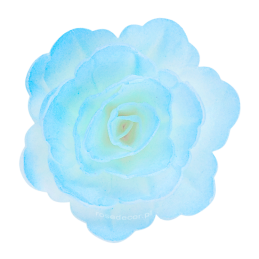 18 szt. NIEBIESKA CIENIOWANA RÓŻA CHIŃSKA ŚREDNIA 200918 ROSE DECOR jadalna dekoracja waflowa - 55 mm