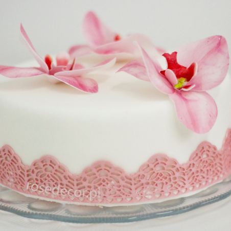 10 szt. STORCZYK RÓŻOWY 370410 ROSE DECOR jadalna dekoracja waflowa w kształcie kwiatów - orchidea