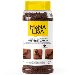 op. 650 g Czekoladowa posypka strzelająca - Barry Callebaut - musujące cukierki pokryte ciemną czekoladą