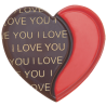 240 szt. SERCE I LOVE YOU 33899 BARBARA DECOR walentynkowa dekoracja czekoladowa - dwukolorowe serce dł. 34 mm