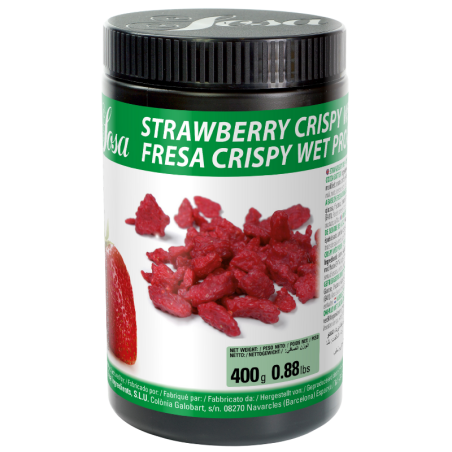 op. 400 g Liofilizowane kawałki truskawek pokryte warstwą tłuszczu kakaowego - Crispy Wet Proof - Sosa Ingredients