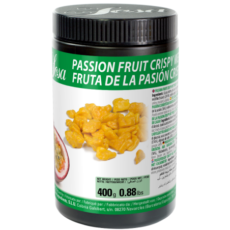 op. 400 g Posypka o smaku marakuja - miąższ owocowy pokryty warstwą tłuszczu kakaowego - Crispy Wet Proof Sosa Ingredients