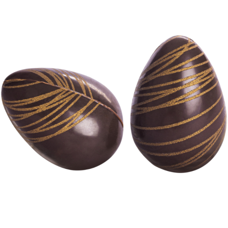 96 szt. JAJKA 3D DESEROWE ZESTAW 33735 BARBARA DECOR trójwymiarowa dekoracja wielkanocna z ciemnej czekolady 25 x 36 mm