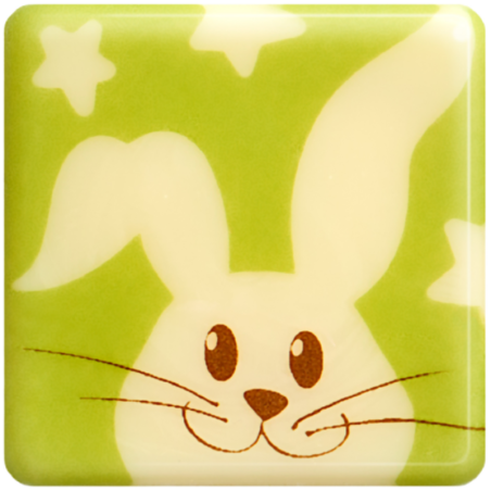 op. 144 szt. Funny Bunny 33773 Barbara Decor - zestaw wielkanocnych dekoracji z białej czekolady - dł. 30 mm