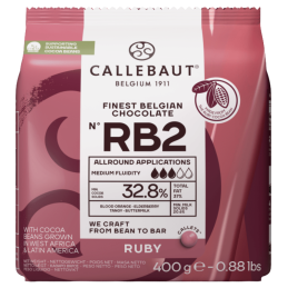 op. 400 g CZEKOLADA RUBY 32.8% RECIPE N°RB2 CALLEBAUT - intensywnie rubinowa czekolada z nutami kwaśnych owoców - Cukieteria.pl