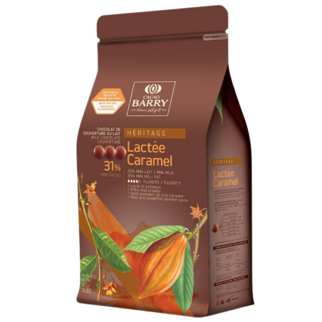 op. 5 kg Mleczna czekolada z karmelem o zaw. 31% kakao - Lactee Caramel™ Cacao Barry - czekolada w kaletkach
