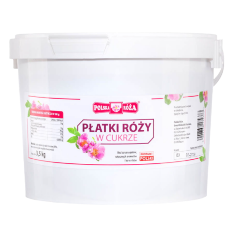 op. 3.5 kg Płatki Róży w cukrze - wyrafinowane nadzienie do pączków i wypieków - Polska Róża