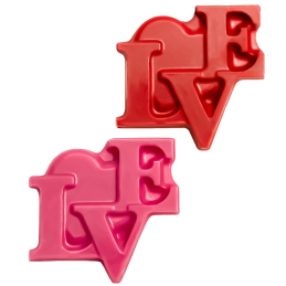 op. 144 szt. Napis Love - walentynkowy zestaw dekoracji czekoladowych - dł. 29 mm - nr. kat. 33414 Barbara Decor