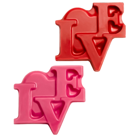 op. 144 szt. Napis Love - walentynkowy zestaw dekoracji czekoladowych - dł. 29 mm - nr. kat. 33414 Barbara Decor