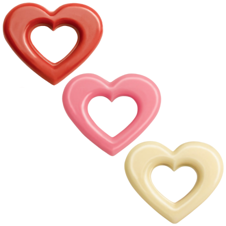 op. 126 szt. Serce w Sercu - walentynkowy zestaw dekoracji czekoladowych - dł. 31 mm - nr. kat. 33413 Barbara Decor