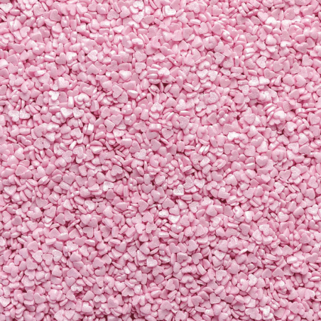 op. 250 g Serduszka różowe - śr. 3 mm - walentynkowe konfetti cukrowe - posypka dekoracyjna
