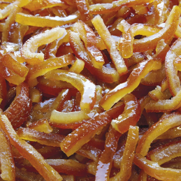 op. 1 kg Kandyzowana skórka pomarańczy - w postaci pasków o wymiarach - dł. 60 x szer. 6 mm