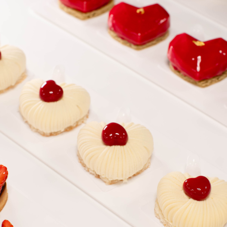 Lovely 110 Silikomart - forma silikonowa z wykrojnikiem do monoporcji - plecione serce - dł. 82 mm / poj. 110 ml x 6 porcji