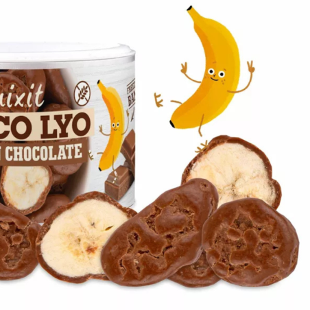 op. 170 g Liofilizowane banany w polewie z mlecznej czekolady - Banana in Chocolate - CHOCO LYO Mixit