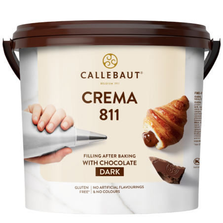 op. 5 kg CREMA 811 Callebaut - gotowe nadzienie czekoladowe - intensywny smak ciemnej czekolady 811