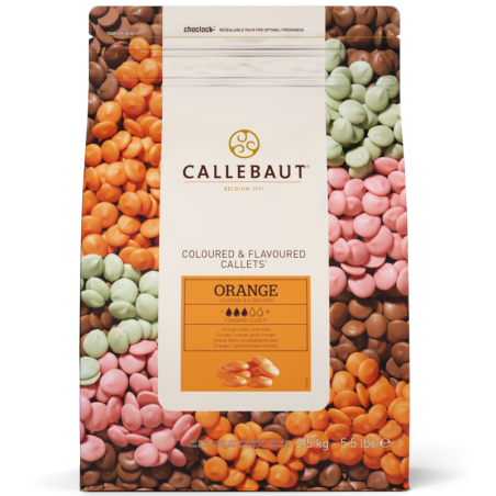 op. 2.5 kg Czekolada pomarańczowa - połączenie białej czekolady z aromatem pomarańczowym - Orange Callets™ Callebaut