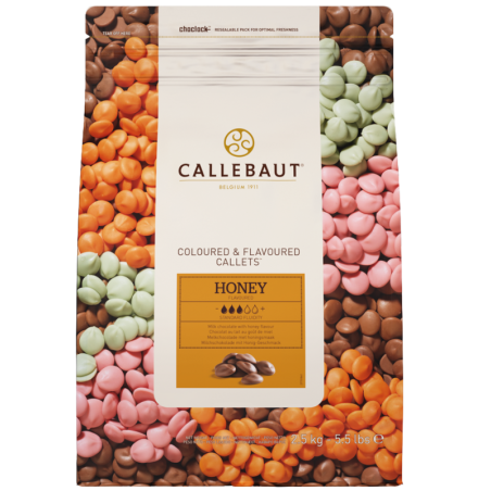 op. 2.5 kg Czekolada miodowa - połączenie mlecznej czekolady z miodem - Honey Callets™ Callebaut