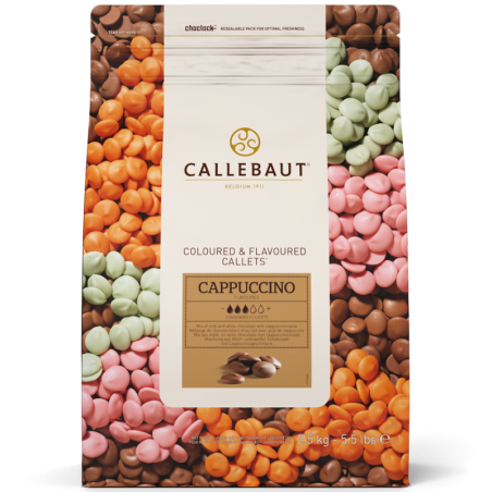op. 2.5 kg Czekolada kawowa - połączenie mlecznej i białej czekolady z kawą - Cappuccino Callets™ Callebaut
