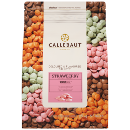 op. 2.5 kg Czekolada truskawkowa - połączenie białej czekolady z aromatem truskawkowym - Strawberry Callets™ Callebaut