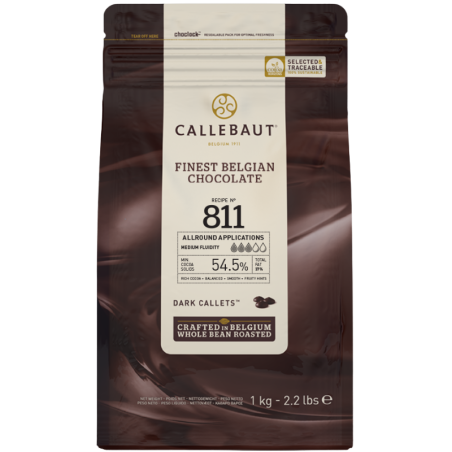 op. 1 kg Ciemna czekolada o zaw. 54.5% kakao - RECIPE N°811 Callebaut - nr. kat. 811-E1-U68