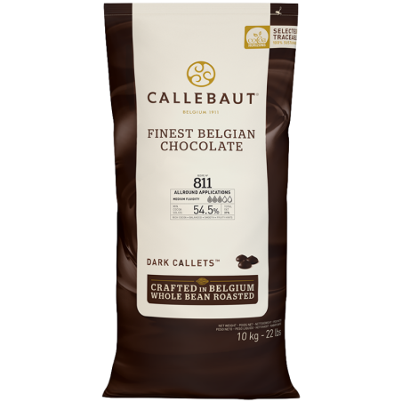 op. 10 kg Ciemna czekolada o zaw. 54.5% kakao - RECIPE N°811 Callebaut - nr. kat 811NV-01B