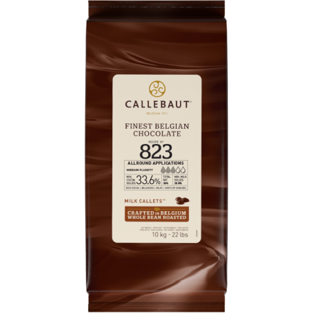 op. 10 kg Mleczna czekolada o zaw. 33.6% kakao - RECIPE N°823 Callebaut - nr. kat. 823NV-01B