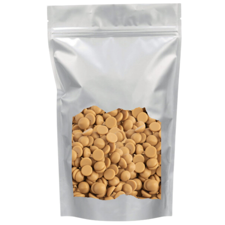 op. 1 kg Biała czekolada z karmelem o zaw. 30.4% kakao - Gold Chocolate Callebaut - karmelowa czekolada cukiernicza