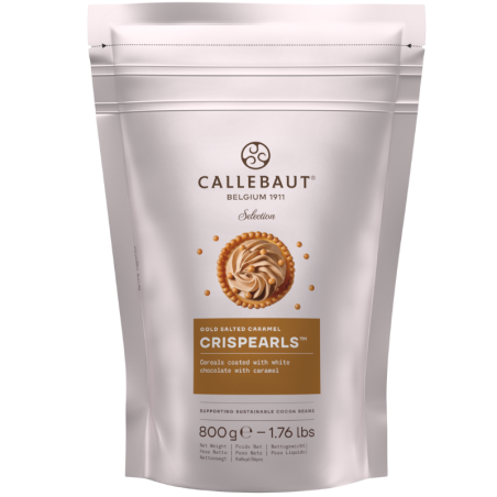 op. 800 g Chrupiące kuleczki zbożowe w polewie z czekolady karmelowej - Gold Salted Caramel Crispearls™ Callebaut