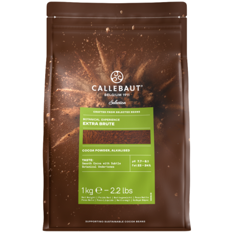 op. 1 kg Alkalizowane kakao w proszku - zawartość tłuszczu 22-24% - Botanical Experience Extra Brute Callebaut