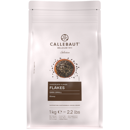 op. 1 kg Ciemna posypka czekoladowa - dł. 1.5-2.7 mm - Dark Chocolate Flakes Small Callebaut