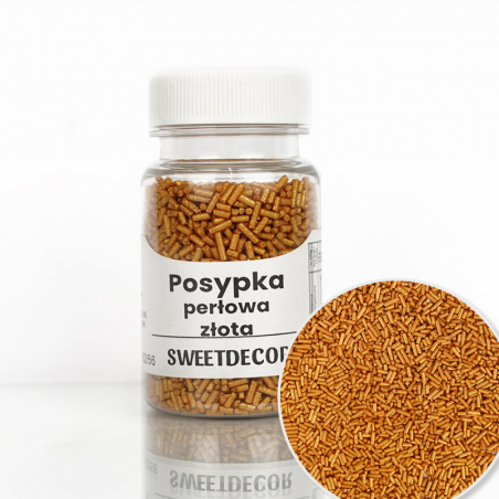 pałeczki cukrowe - posypka perłowa złota retro od sweet decor