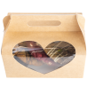 1 szt. KRAFTOWE PUDEŁKO Z OKIENKIEM W KSZTAŁCIE SERCA PS50 FS OPAKOWANIA 190 x 140 x h 90 mm pudełko samoskładające z rączką