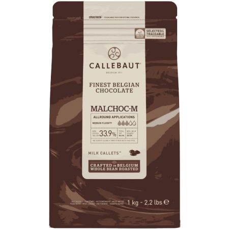 op. 1 kg Mleczna czekolada z maltitolem o zaw. 34.1% kakao - RECIPE N°MALCHOC-M Callebaut - czekolada bez dodatku cukru