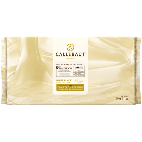 op. 5 kg Biała czekolada z maltitolem o zaw. 30.7% kakao - MALCHOC-W-123 Callebaut - blok czekoladowy bez dodatku cukru