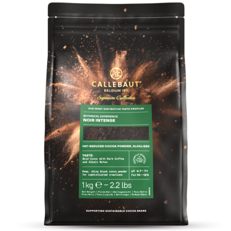 op. 1 kg Czarne kakao - alkalizowany proszek kakaowy o obniżonej zawartości tłuszczu 10-12% - Noir Intense Callebaut