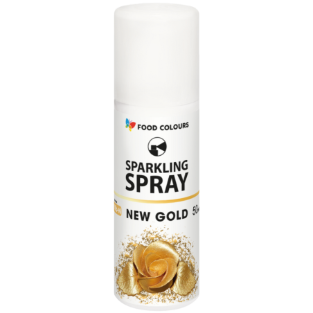 op. 50 ml Sparkling Spray Gold - S21b-N Food Colours - złoty barwnik spożywczy w sprayu z metalicznym połyskiem