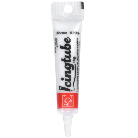 op. 18 g Biały pisak cukrowy - gotowy lukier do dekoracji w wygodnej tubce - Icing Tube Bianco 23343 Modecor