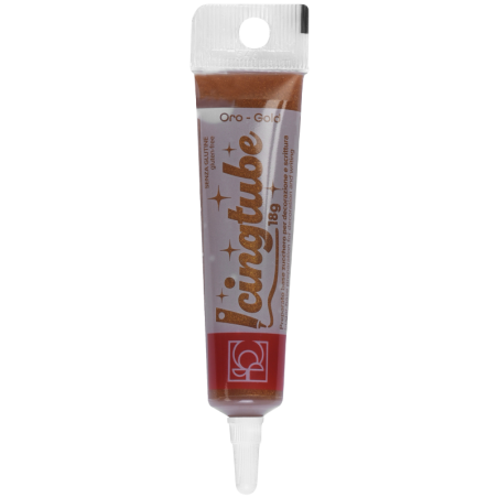 op. 18 g Złoty pisak cukrowy - gotowy lukier do dekoracji w wygodnej tubce - Icing Tube Oro 23342 Modecor