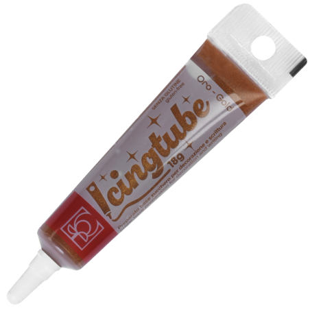 op. 18 g Złoty pisak cukrowy - gotowy lukier do dekoracji w wygodnej tubce - Icing Tube Oro 23342 Modecor