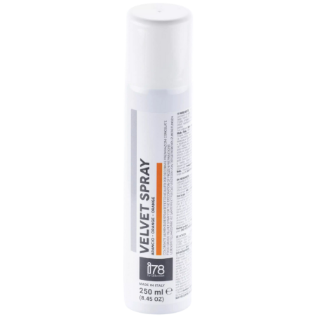 op. 250 ml Pomarańczowy zamsz spożywczy w sprayu - strukturalny barwnik cukierniczy - Velvet Spray Silikomart