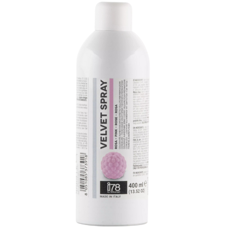 op. 400 ml Różowy zamsz spożywczy w sprayu - strukturalny barwnik cukierniczy - Velvet Spray Silikomart