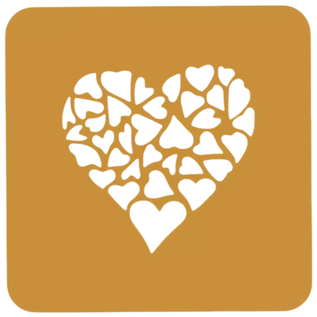 op. 2 szt. Serduszka - silikonowy szablon do jadalnych dekoracji na talerzu - dł. 100 mm - Stencil Amore Silikomart