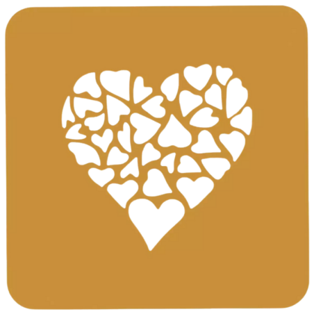 op. 2 szt. Serduszka - silikonowy szablon do jadalnych dekoracji na talerzu - dł. 100 mm - Stencil Amore Silikomart