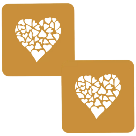 op. 2 szt. Serduszka - silikonowy szablon do jadalnych dekoracji na talerzu - dł. 100 mm - Stencil Amore Silikomart