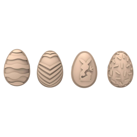 op. 4 szt. Wielkanocne stemple silikonowe do dekorowania pralin w kształcie pisanek - Choco Stamp E Silikomart