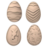 op. 4 szt. Wielkanocne stemple silikonowe do dekorowania pralin w kształcie pisanek - Choco Stamp E Silikomart