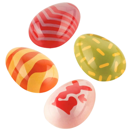 op. 4 szt. Wielkanocne stemple silikonowe do dekorowania pralin w kształcie pisanek - Choco Stamp E Silikomart