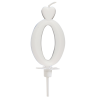 Cyfra 0 - biała świeczka urodzinowa do tortu - dł. 65 mm - nr. kat. 760100 Daisy Decor