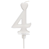 Cyfra 4 - biała świeczka urodzinowa do tortu - dł. 65 mm - nr. kat. 760104 Daisy Decor